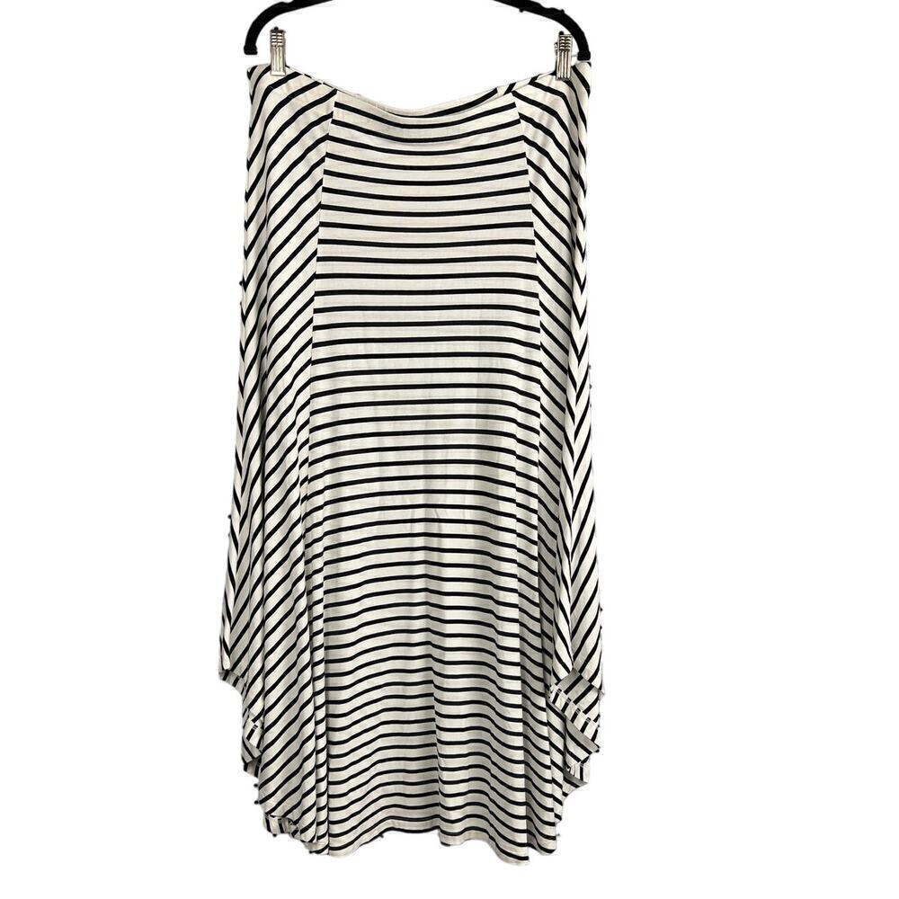 Chico's Plus Size Black and White Asymmetrical Maxi Skirt Size 2
